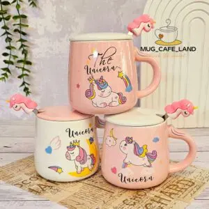 ماگ یونیکورن سرامیکی قاشق عروسکی