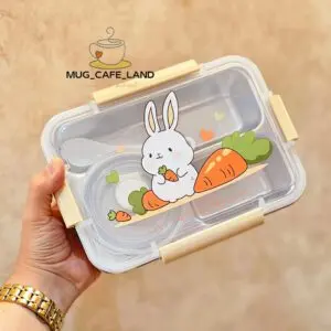 ظرف غذا استیل چندقسمتی کاسه دار طرح خرگوش