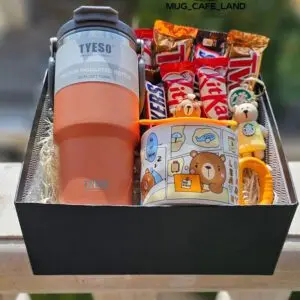 باکس هدیه رنگ نارنجی طرح تدی کد 11331