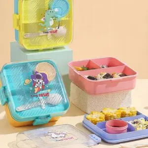 ظرف غذای کودک واشردار 6 قسمتی دوطبقه