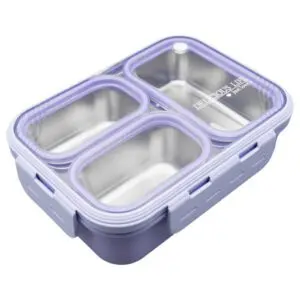 ظرف غذای استیل سه قسمتی واشردار