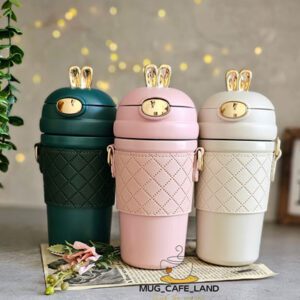 تراول ماگ فانتزی دورچرم خرگوشی بنددار