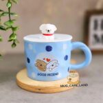 ماگ طرح سگ رنگ آبی