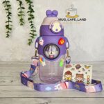 قمقمه کودک خرگوشی نی دار بنفش